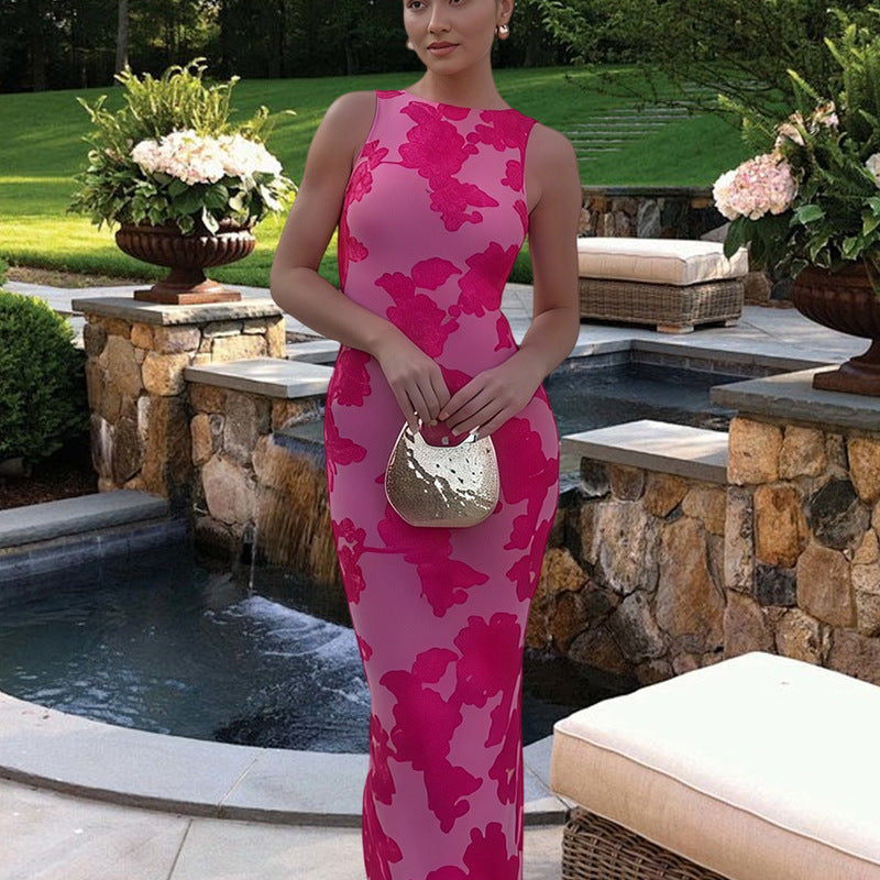 Kvinnor Bodycon klänning med blommönster och elegant snitt Mirla-Eva Jonsson