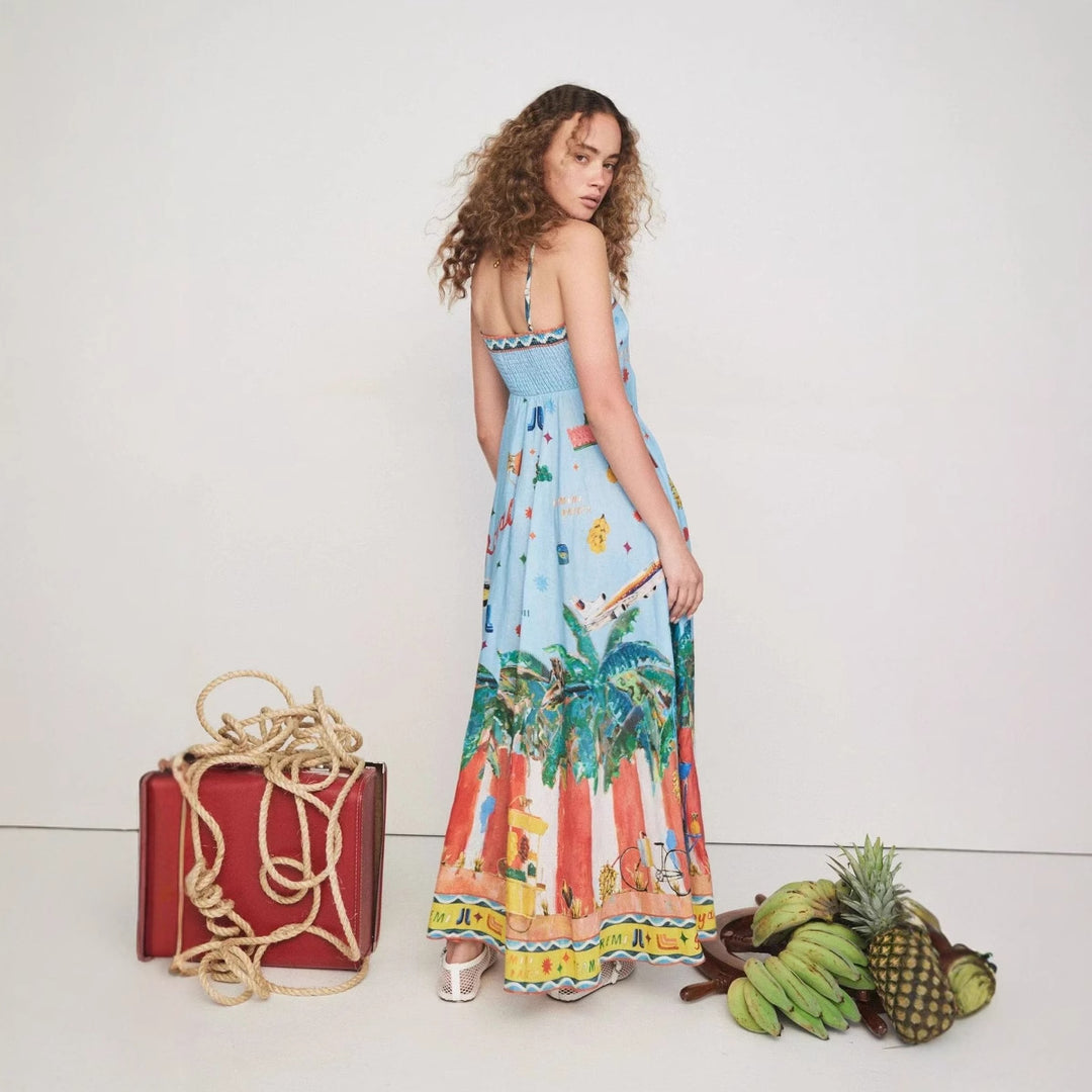 Kvinnor Boho-inspirerad Sommar Maxi Klänning Mirla-Eva Jonsson