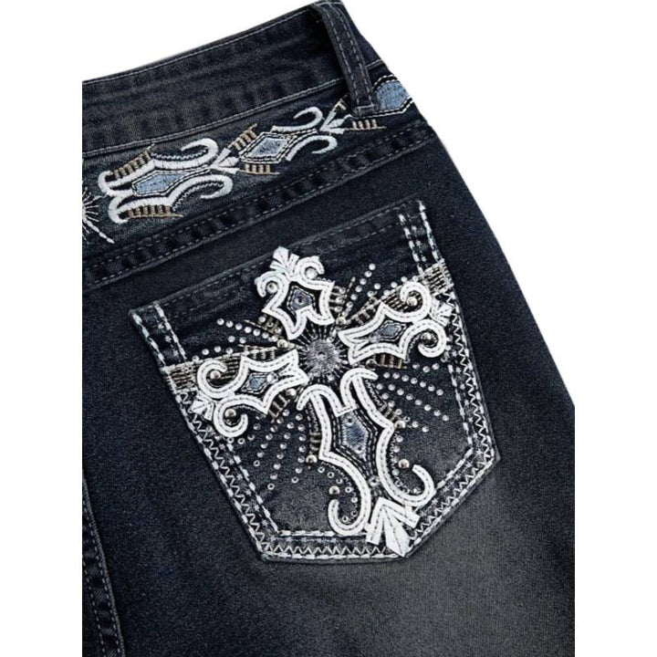Kvinnor Bootcut Jeans med avancerade broderier och hög midja Mirla-Eva Jonsson