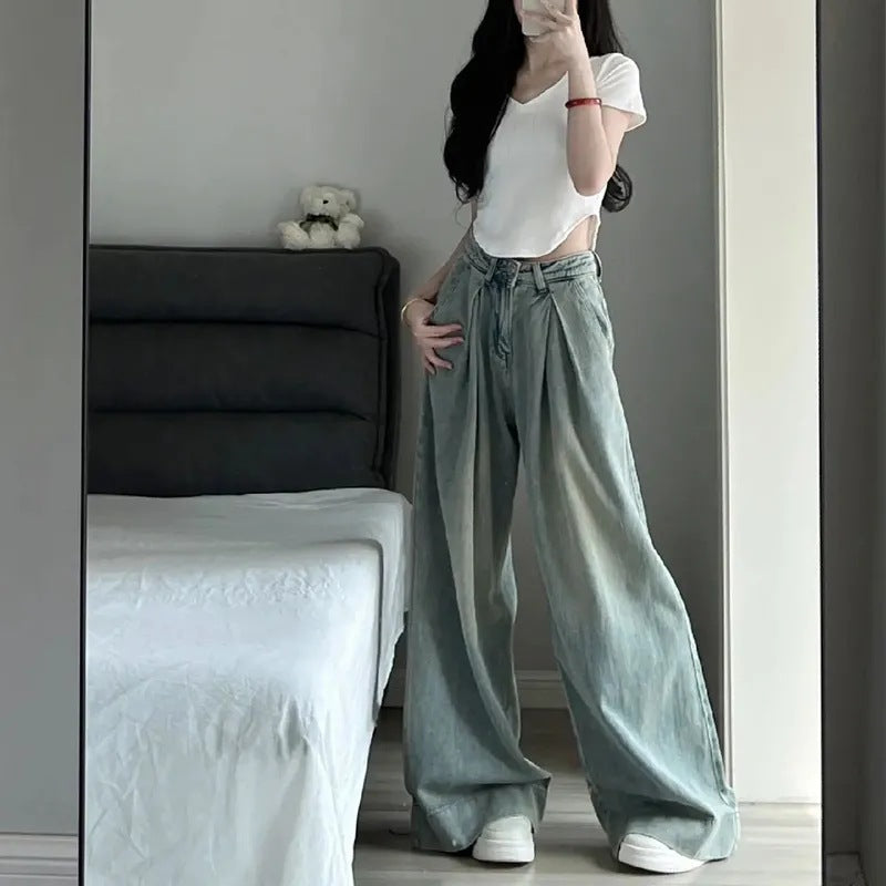 Kvinnor Bred Klipp Hög Midja Jeans Mirla-Eva Jonsson