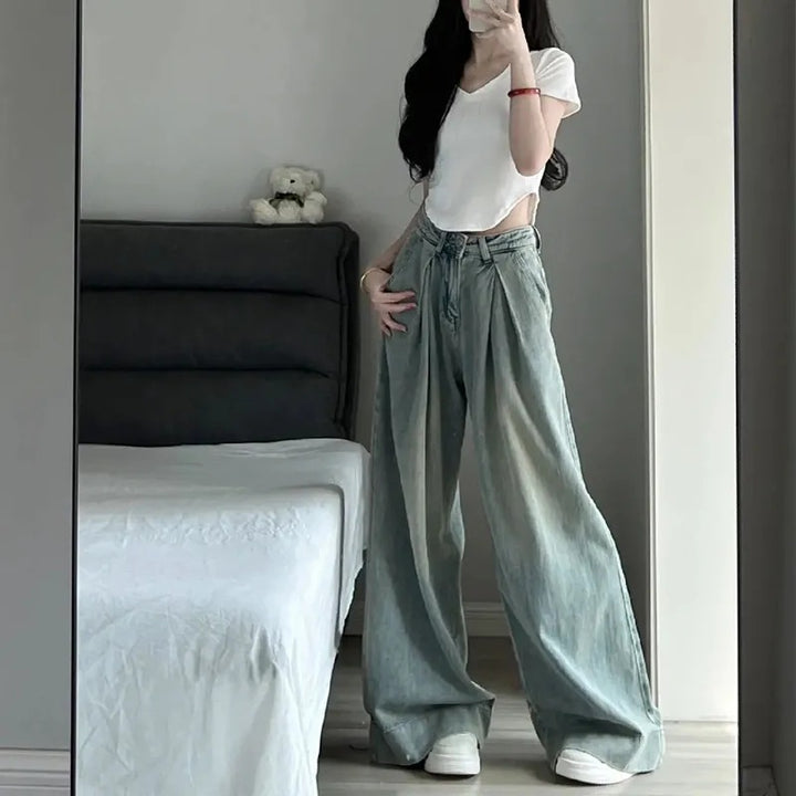 Kvinnor Bred Klipp Hög Midja Jeans Mirla-Eva Jonsson