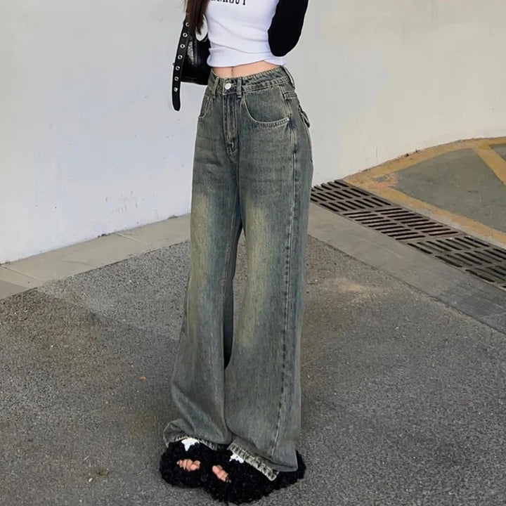 Kvinnor Bred Skär Högmidjade Denim Jeans Mirla-Eva Jonsson