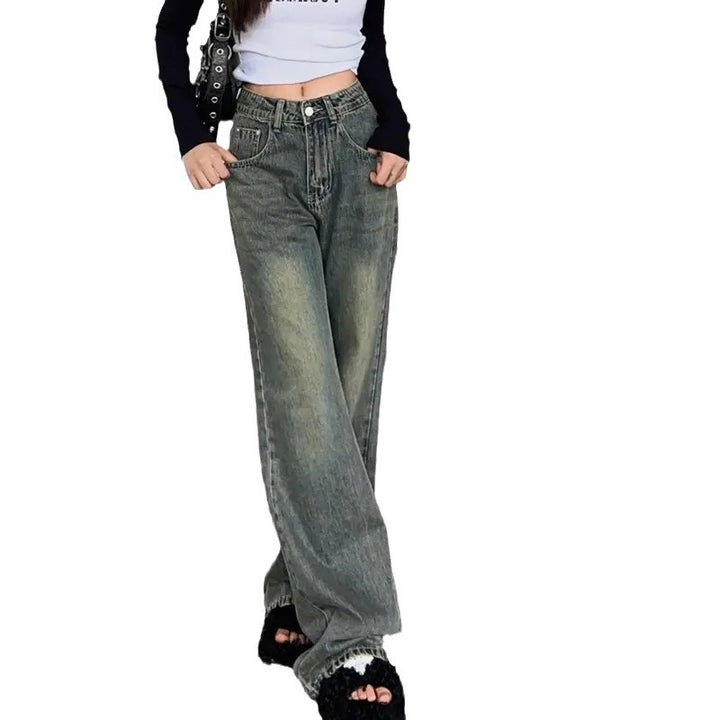 Kvinnor Bred Skär Högmidjade Denim Jeans Mirla-Eva Jonsson