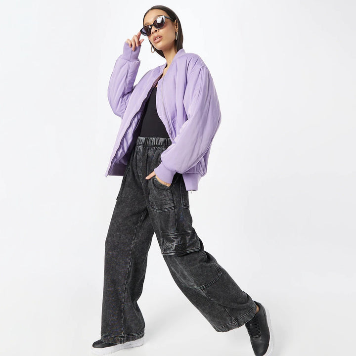 Kvinnor Casual Cargo Jeans med Vid Klipp Mirla-Eva Jonsson