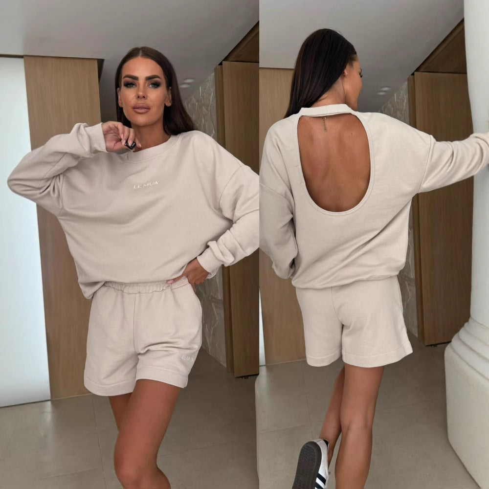 Kvinnor Casual Cut Sweatshirt och Shorts Set Mirla-Eva Jonsson