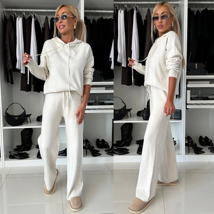 Kvinnor Casual Fleece Hoodie och Lösa Byxor Set Mirla-Eva Jonsson