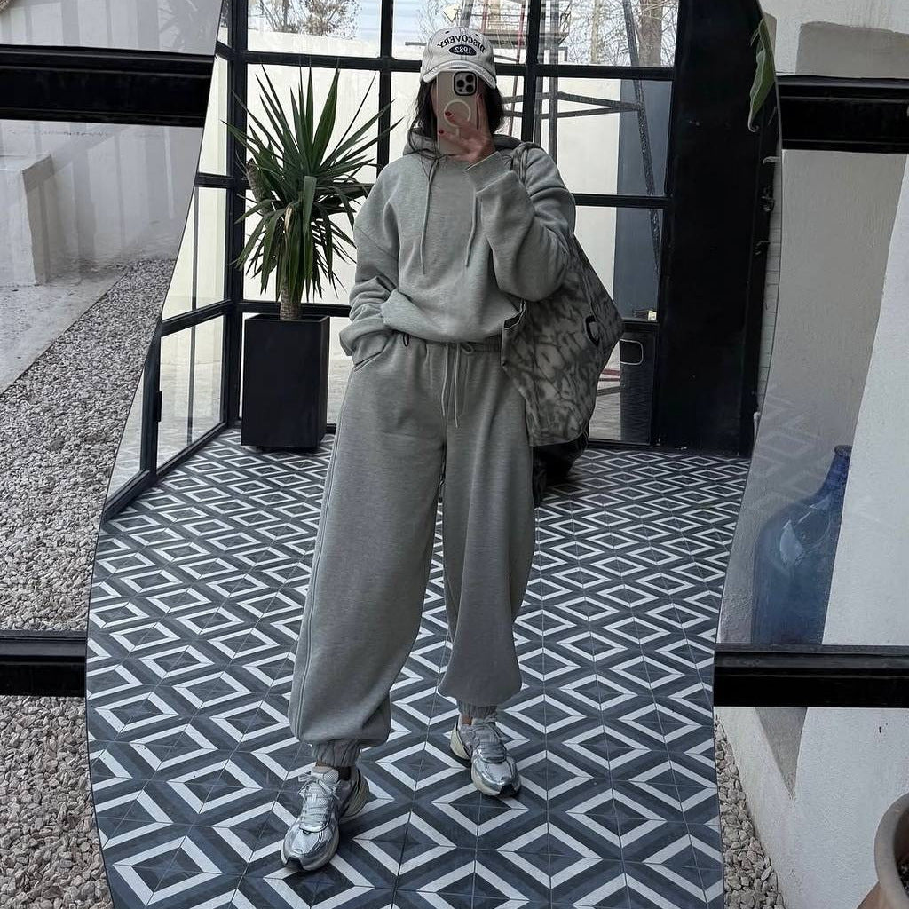 Kvinnor Casual Oversized Hoodie och Joggingbyxor Set Mirla-Eva Jonsson