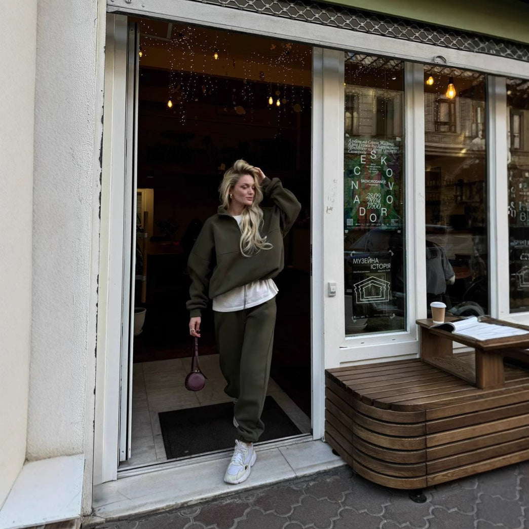 Kvinnor Casual Oversized Hoodie och Joggingbyxor Set Mirla-Eva Jonsson