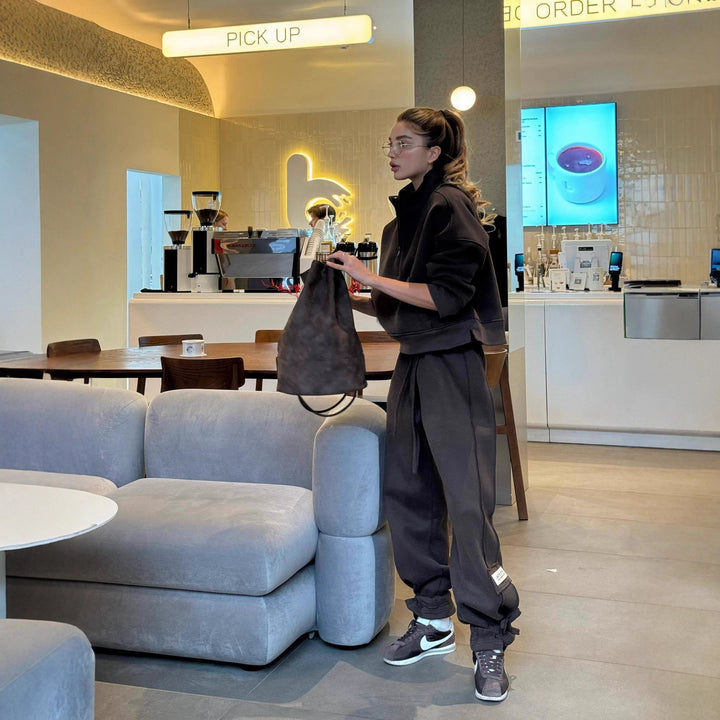 Kvinnor Casual Oversized Lounge Sweatjacka och Joggingbyxor Set Mirla-Eva Jonsson