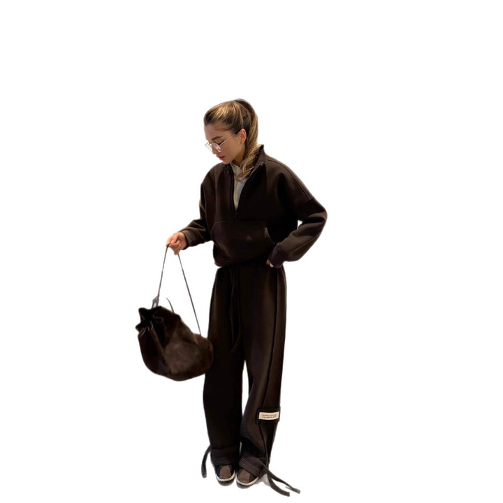 Kvinnor Casual Oversized Lounge Sweatjacka och Joggingbyxor Set Mirla-Eva Jonsson
