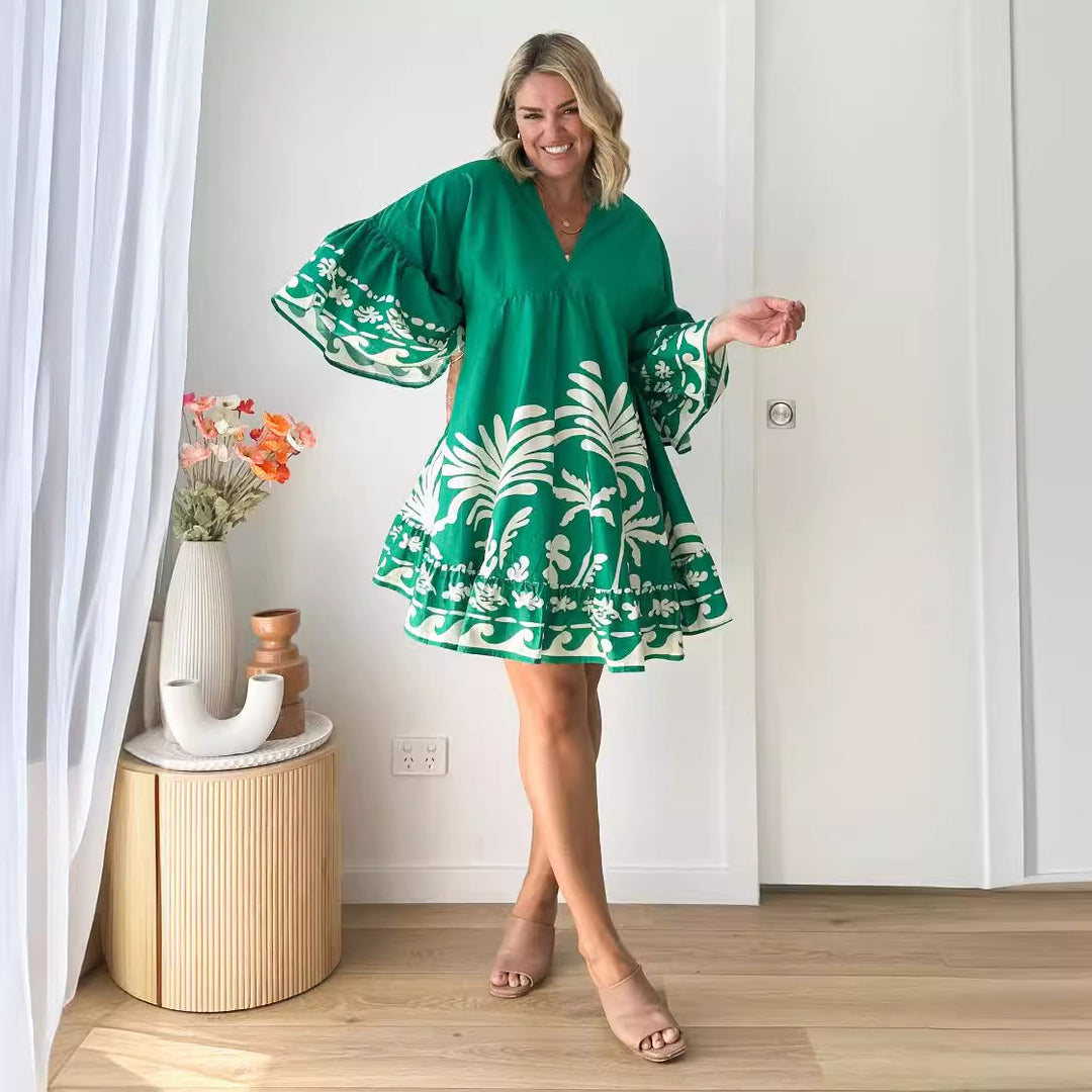 Kvinnor Casual Sommarklänning med Voluminösa Ärmar Mirla-Eva Jonsson