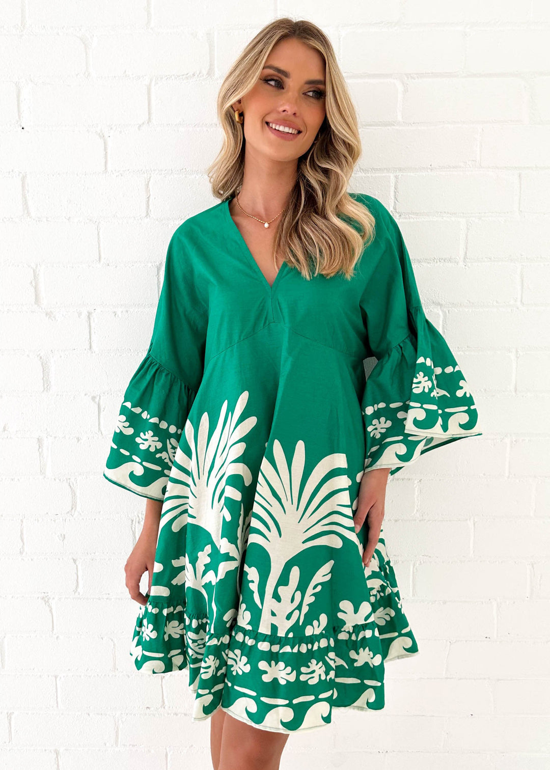 Kvinnor Casual Sommarklänning med Voluminösa Ärmar Mirla-Eva Jonsson