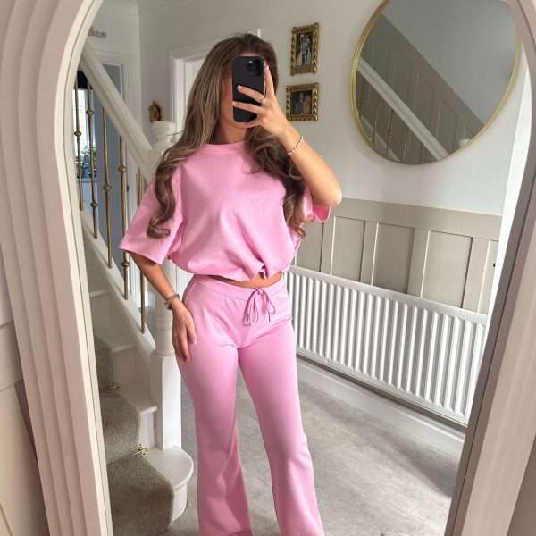 Kvinnor Casual Stickad Lounge Set med Löst Passform och Eleganta Detaljer-Eva Jonsson