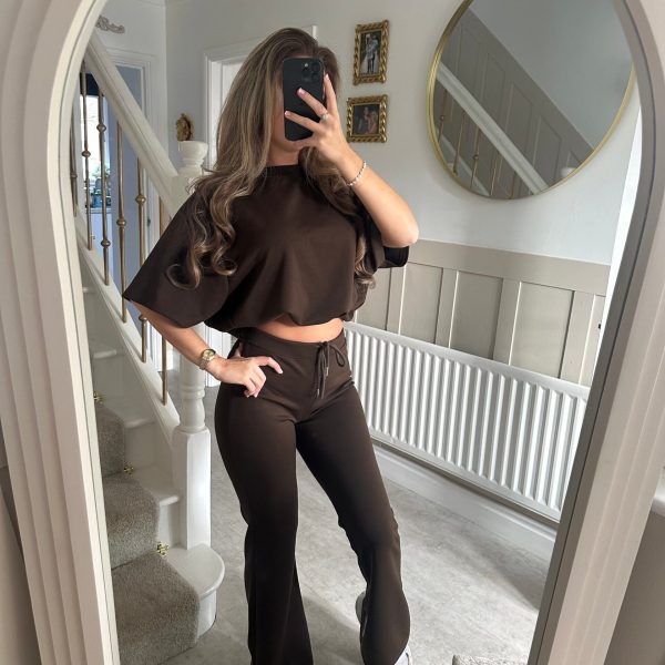 Kvinnor Casual Stickad Lounge Set med Löst Passform och Eleganta Detaljer-Eva Jonsson