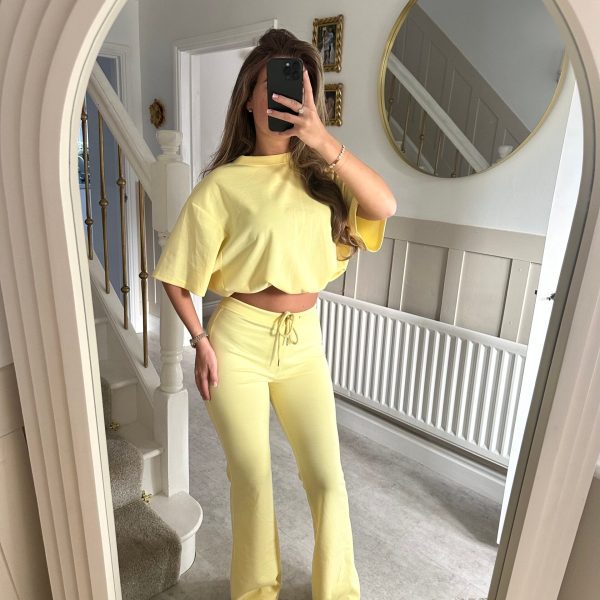 Kvinnor Casual Stickad Lounge Set med Löst Passform och Eleganta Detaljer-Eva Jonsson