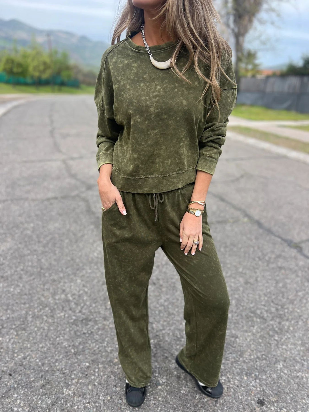 Kvinnor Casual Sweatshirt och Joggingbyxor Set Mirla-Eva Jonsson