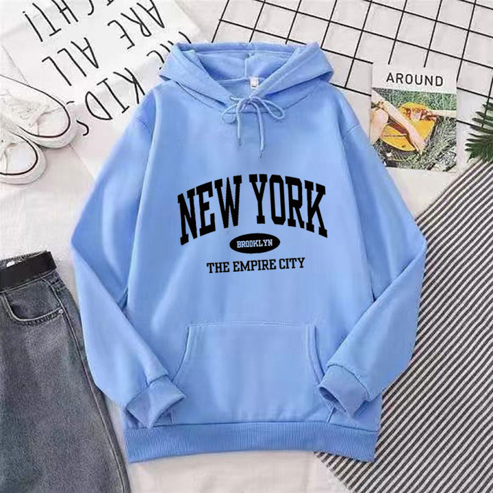 Kvinnor Cozy Hoodie med New York Tryck Mirla-Eva Jonsson