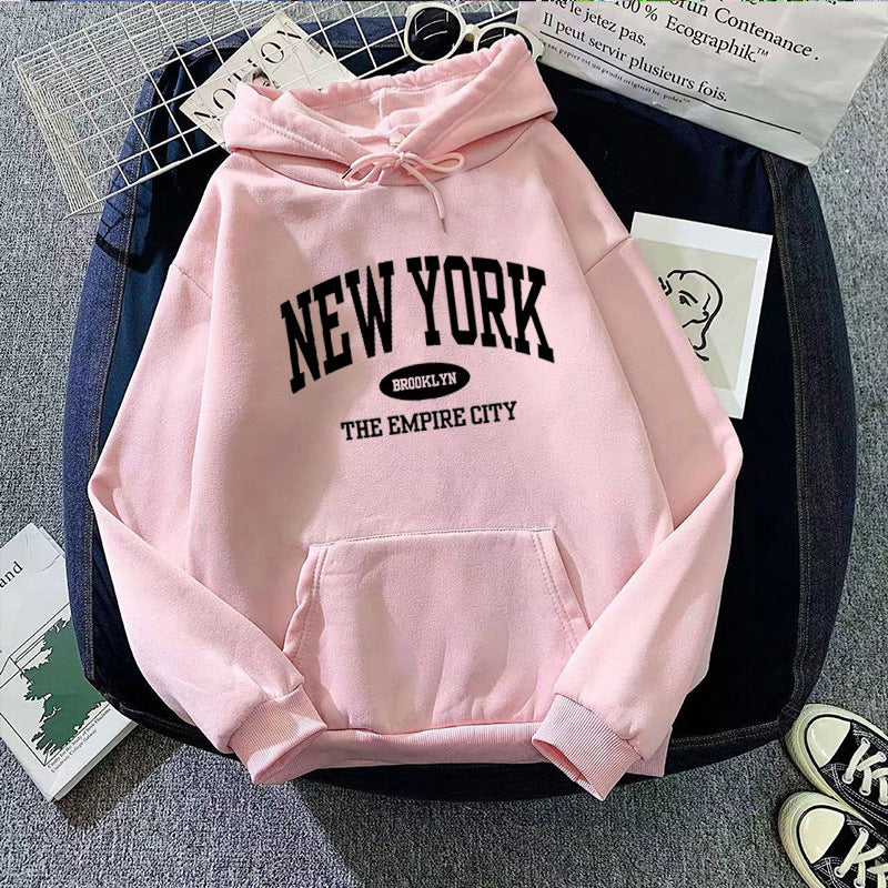 Kvinnor Cozy Hoodie med New York Tryck Mirla-Eva Jonsson