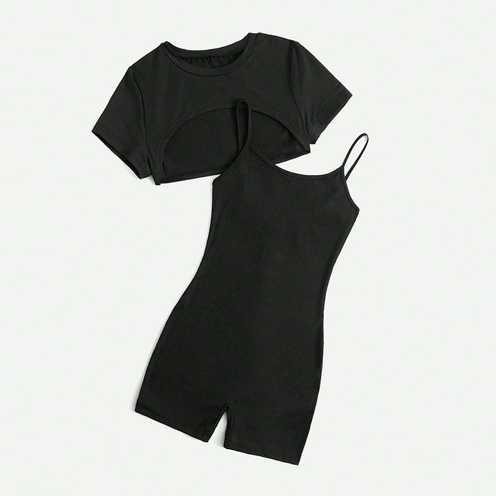 Kvinnor Cropped Top och Shorts Jumpsuit Set Mirla-Eva Jonsson
