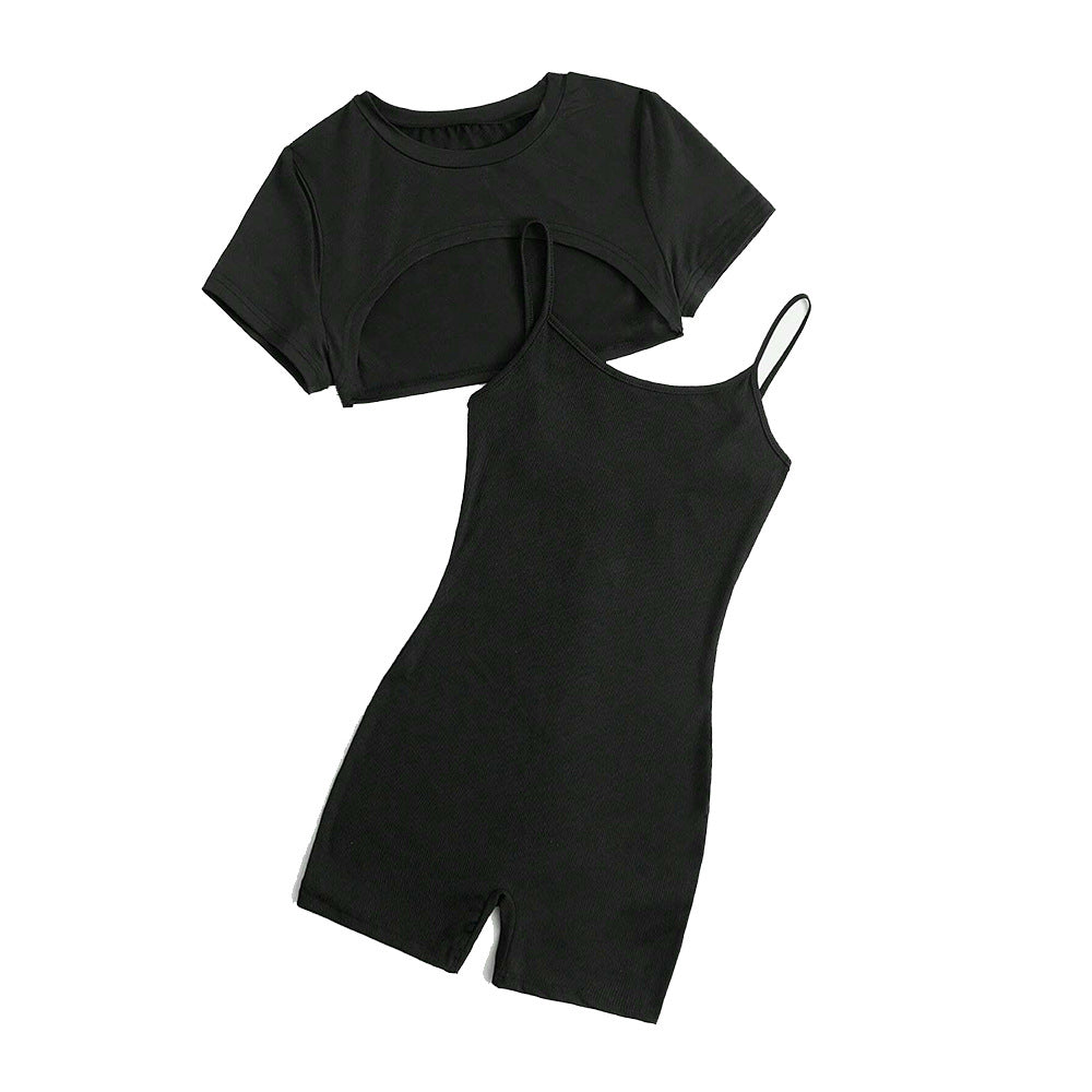 Kvinnor Cropped Top och Shorts Jumpsuit Set Mirla-Eva Jonsson