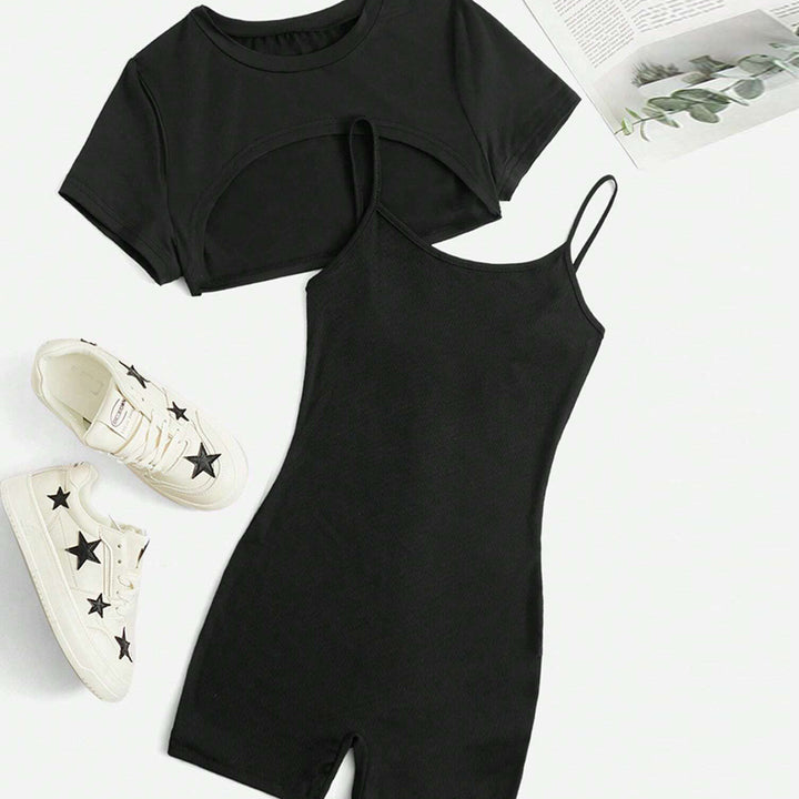 Kvinnor Cropped Top och Shorts Jumpsuit Set Mirla-Eva Jonsson