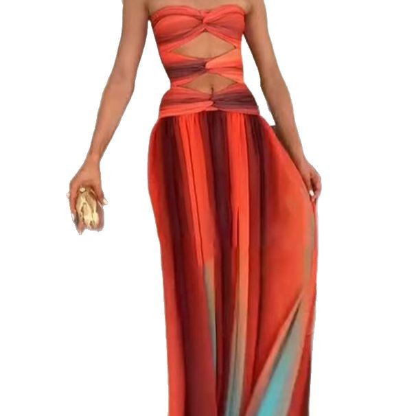 Kvinnor Cut-Out Maxi Klänning med Flödande Kjol Mirla-Eva Jonsson