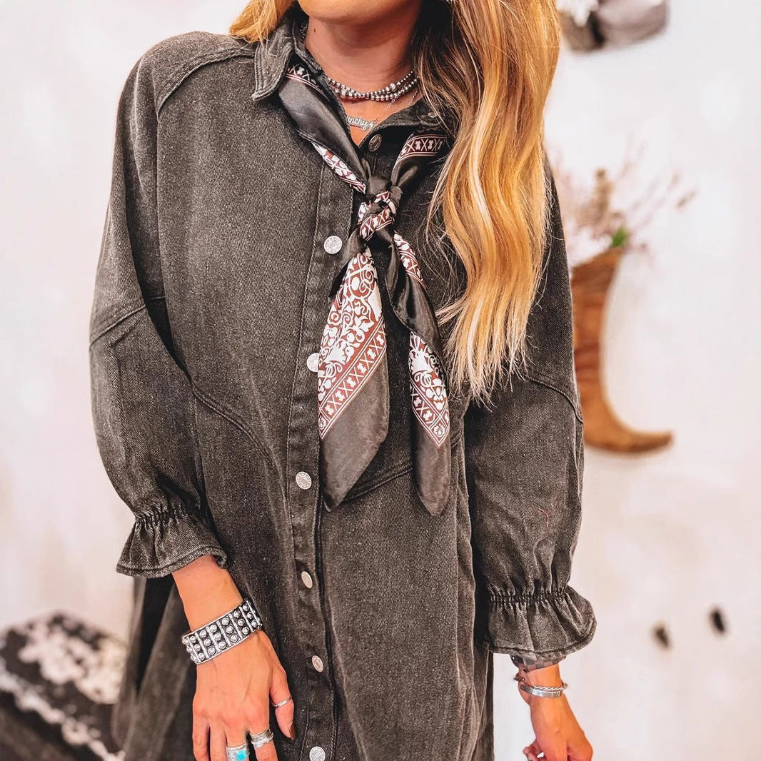 Kvinnor Denim Skjorta Klänning Mirla-Eva Jonsson