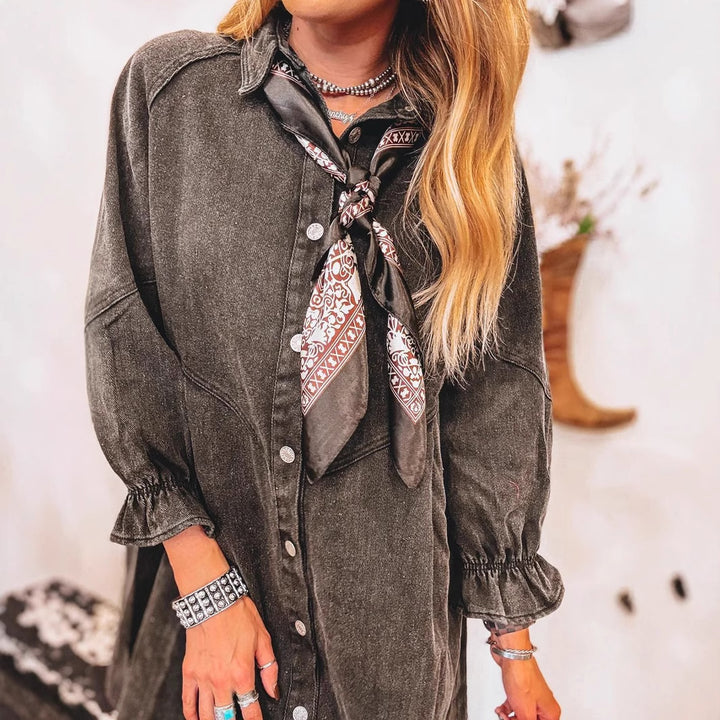 Kvinnor Denim Skjorta Klänning Mirla-Eva Jonsson