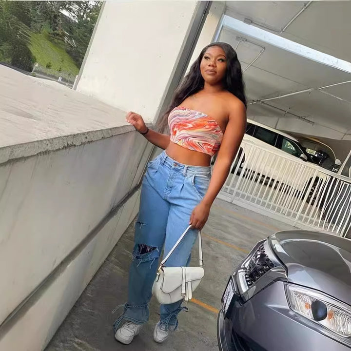 Kvinnor Distressed Mom Jeans Mirla-Eva Jonsson