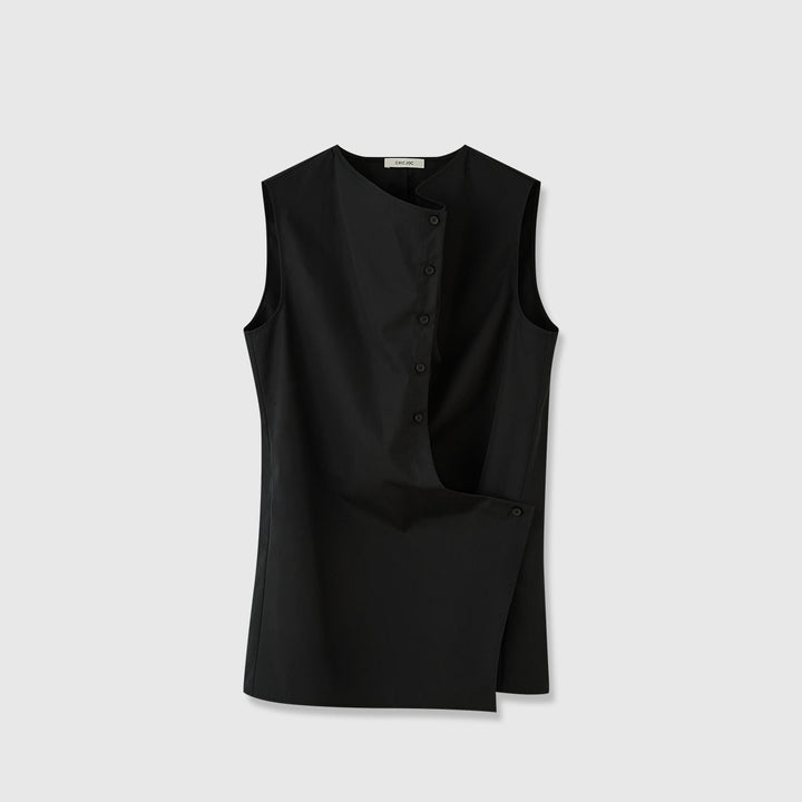 Kvinnor Elegant Ärmlös Skjorta med Asymmetrisk Snitt Mirla-Eva Jonsson