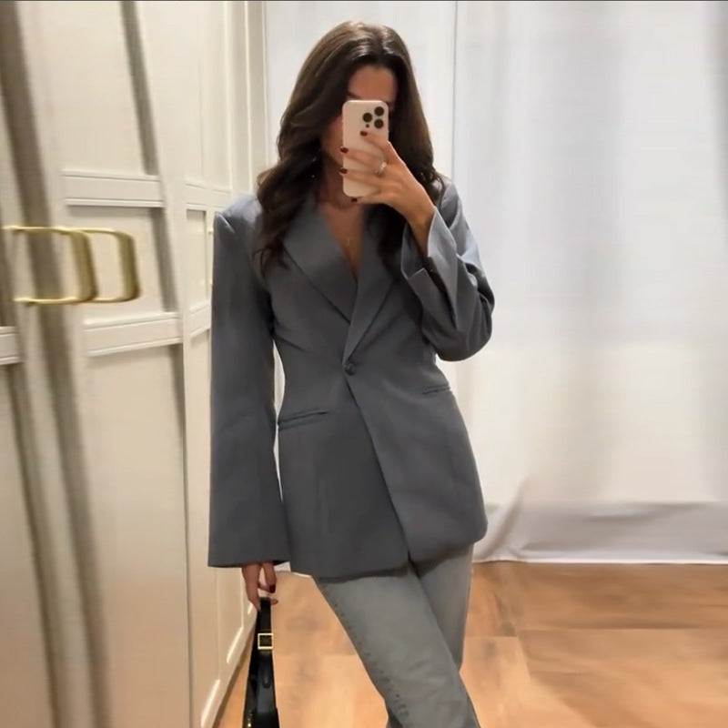 Kvinnor Elegant Blazer med figursydd passform och praktiska fickor Eva Jonsson-Eva Jonsson