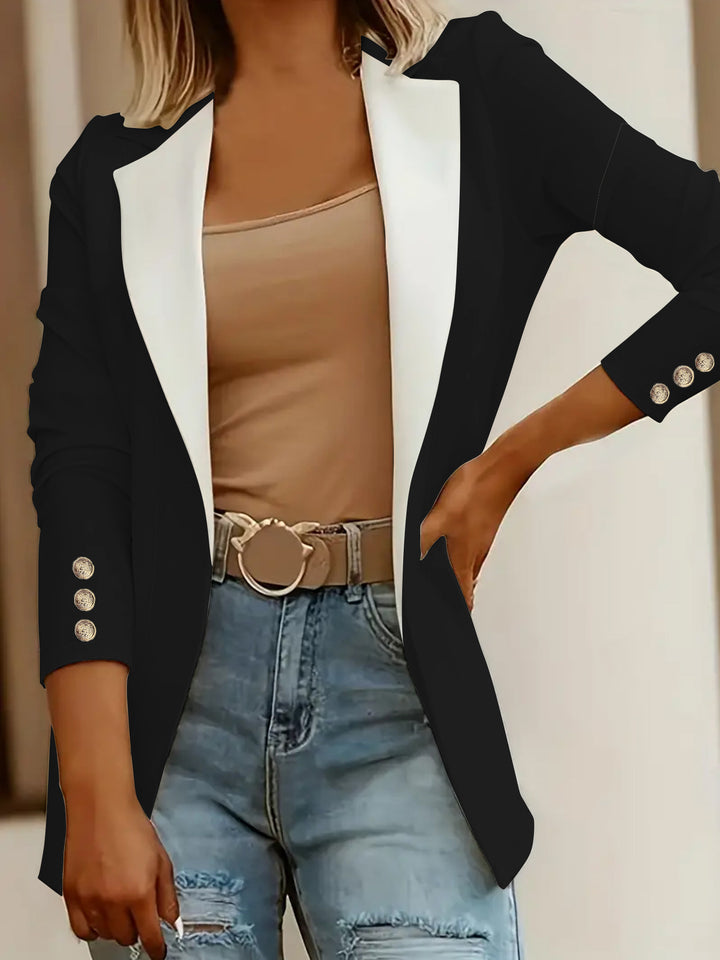 Kvinnor Elegant Blazer med kontrasterande insatser Mirla-Eva Jonsson