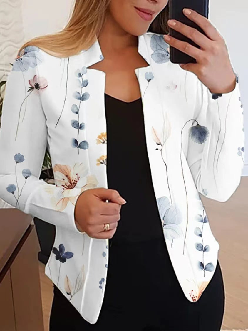 Kvinnor Elegant Blazerjacka med blommönster Mirla-Eva Jonsson
