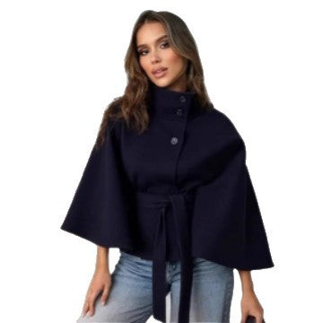 Kvinnor Elegant Cape Jacka med Bälte Mirla-Eva Jonsson