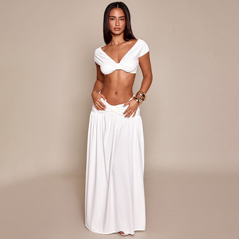 Kvinnor Elegant Cropped Top och Maxikjol Set Mirla-Eva Jonsson