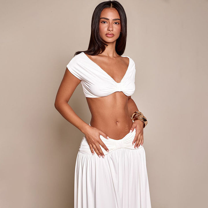 Kvinnor Elegant Cropped Top och Maxikjol Set Mirla-Eva Jonsson