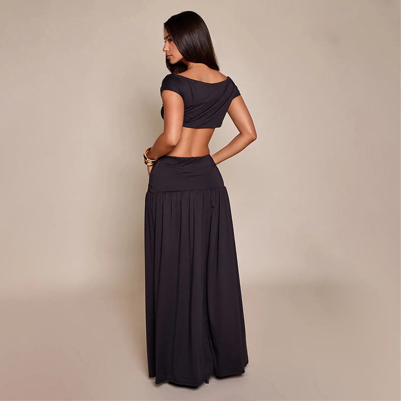 Kvinnor Elegant Cropped Top och Maxikjol Set Mirla-Eva Jonsson