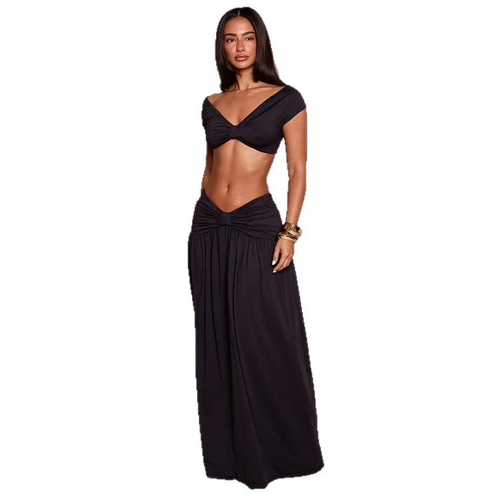 Kvinnor Elegant Cropped Top och Maxikjol Set Mirla-Eva Jonsson