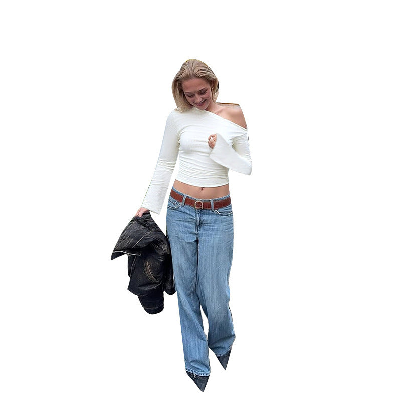 Kvinnor Elegant En-Sidig Halvärmad Top med Modernt Texturerat Design och Matchande Byxor-Eva Jonsson