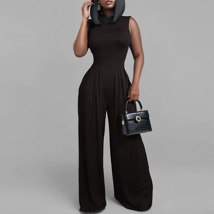 Kvinnor Elegant Jumpsuit med Bred Ben och Blommönster Mirla-Eva Jonsson