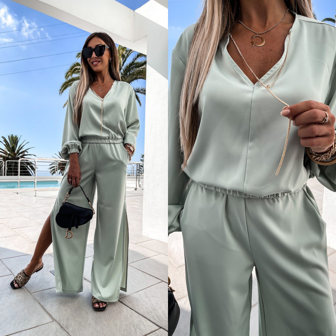 Kvinnor Elegant Jumpsuit med Dekorativa Sidofickor Mirla-Eva Jonsson