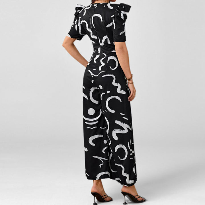 Kvinnor Elegant Jumpsuit med Stilren Grafisk Mönster Mirla-Eva Jonsson