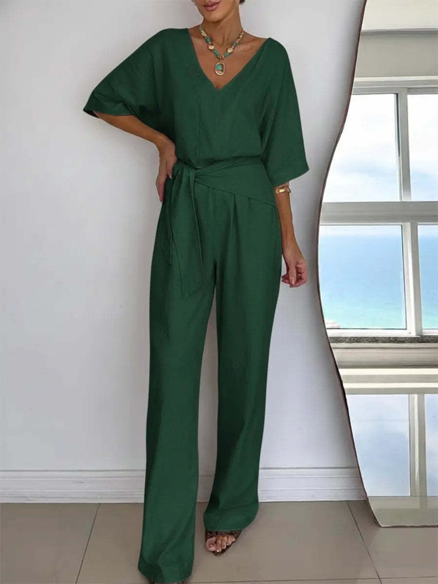 Kvinnor Elegant Jumpsuit med skräddarskuren passform och omslagsskydd Mirla-Eva Jonsson