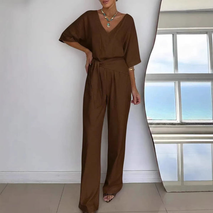 Kvinnor Elegant Jumpsuit med skräddarskuren passform och omslagsskydd Mirla-Eva Jonsson