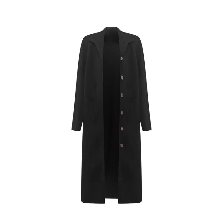 Kvinnor Elegant Lång Blazer med Stora Slagskjortor och Asymmetrisk Skärning Mirla-Eva Jonsson