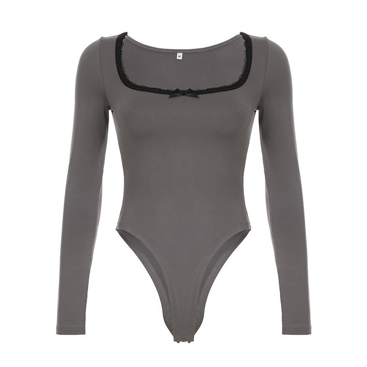 Kvinnor Elegant Långärmad Bodysuit med Bård Mirla-Eva Jonsson