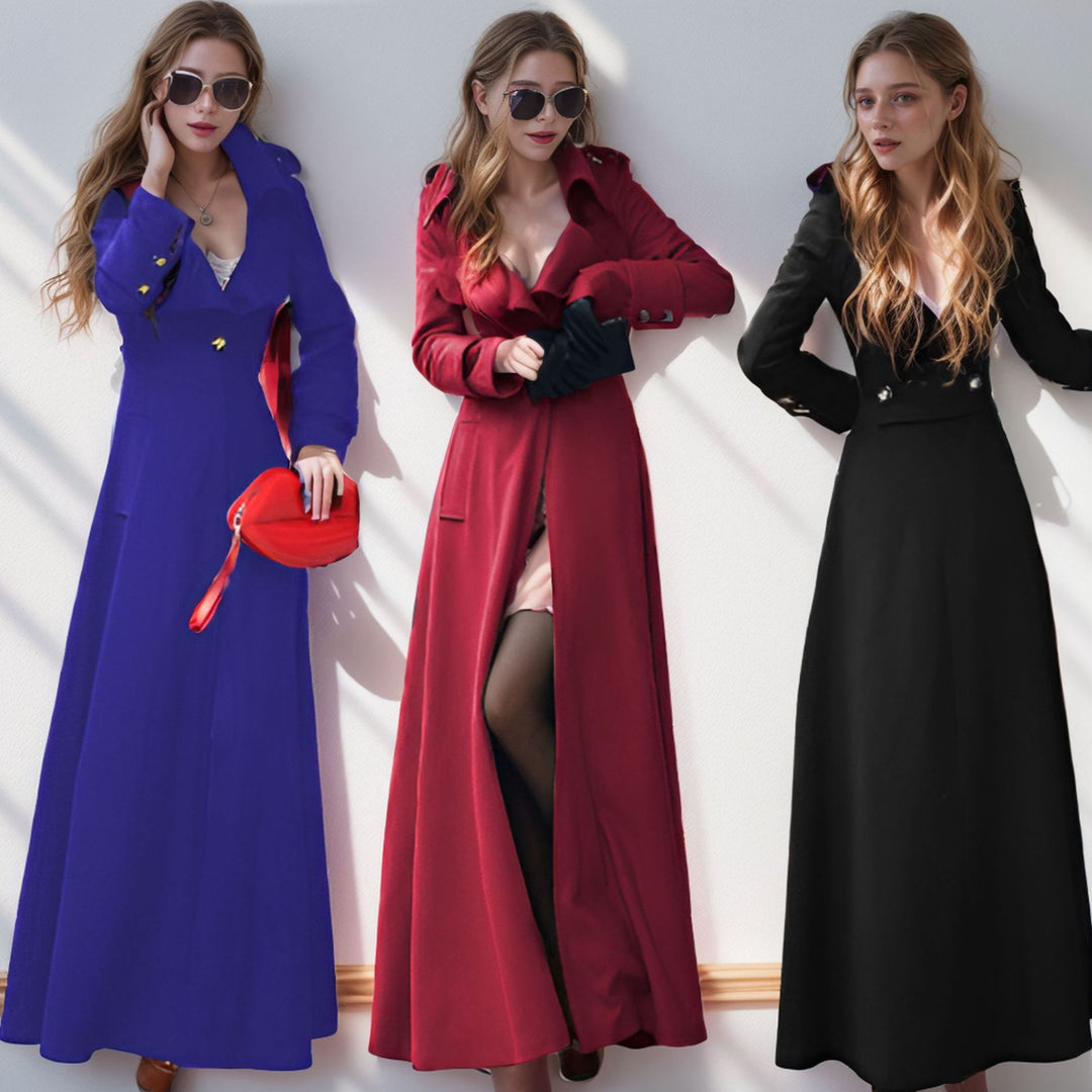 Kvinnor Elegant Långkappa med klassisk slag och moderna accenter Mirla-Eva Jonsson