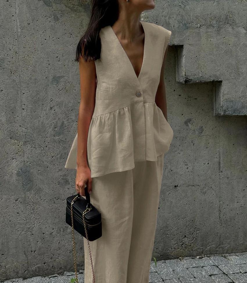 Kvinnor Elegant Linnebyxdress Mirla-Eva Jonsson