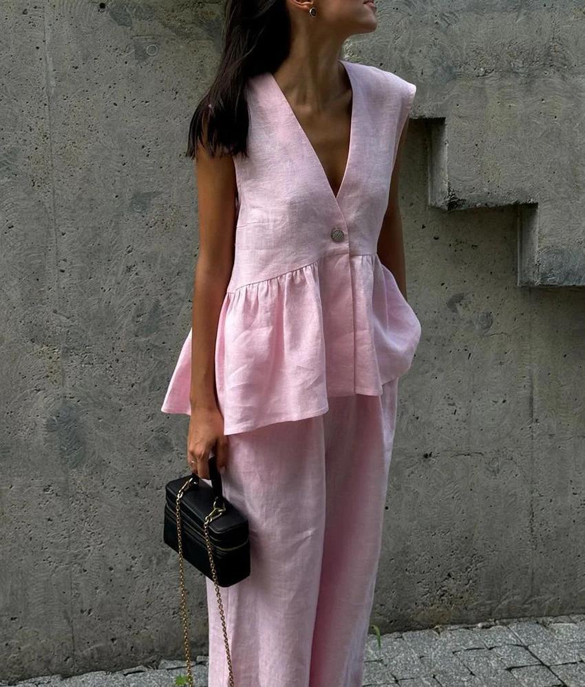 Kvinnor Elegant Linnebyxdress Mirla-Eva Jonsson