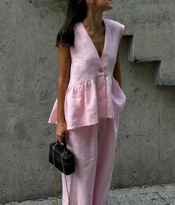 Kvinnor Elegant Linnebyxdress Mirla-Eva Jonsson